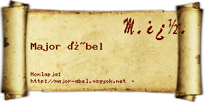 Major Ábel névjegykártya