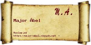 Major Ábel névjegykártya